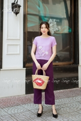 SONO -  Áo linen thêu hoa se sợi trắng