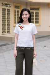 SONO - Áo linen thêu quả dâu