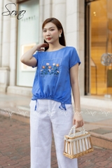 SONO - Áo linen rút dây thêu