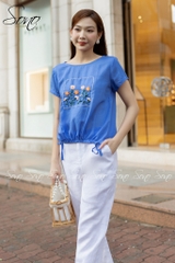 SONO - Áo linen rút dây thêu
