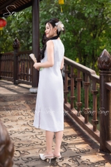 SONO - Đầm linen vẽ hoa sen