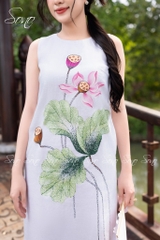 SONO - Đầm linen vẽ hoa sen