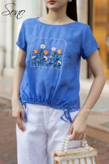 SONO - Áo linen rút dây thêu