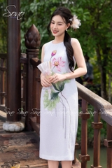 SONO - Đầm linen vẽ hoa sen