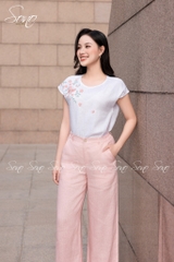 SONO - Áo linen tay dơi thêu hoa bướm