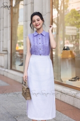 SONO - Áo sơ mi linen sát nách chạy gân