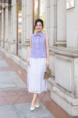 SONO - Áo sơ mi linen sát nách chạy gân