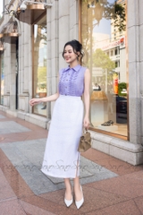 SONO - Áo sơ mi linen sát nách chạy gân