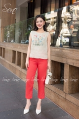 SONO - Áo linen sát nách thêu nhiều màu