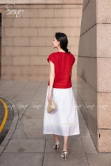 SONO - Chân váy linen dài phối ren