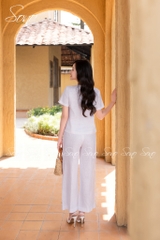 SONO - Bộ dài linen thêu viền