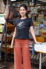 SONO - Áo linen thêu cành lá