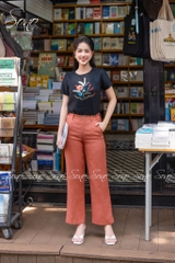 SONO - Áo linen thêu cành lá