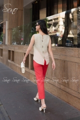 SONO - Áo linen sát nách thêu nhiều màu