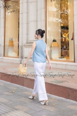 SONO - Áo sơ mi linen sát nách chạy gân