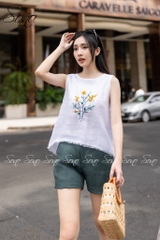 SONO - Quần short linen có đai