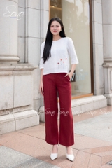 SONO - Áo linen tay lỡ thêu 7 cành