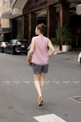 SONO - Quần short linen có đai