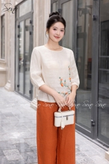 SONO - Áo linen loang tay lỡ quấn bọ