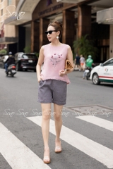 SONO - Quần short linen có đai