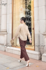 SONO - Áo sơ mi dài tay linen nút bọc 2 bên