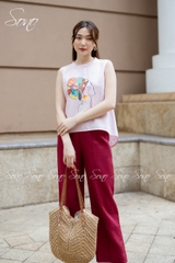 SONO - Áo linen sát nách vẽ cô gái