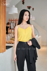 SONO - Áo linen 2 dây nút bọc