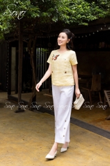 SONO - Áo linen thêu cánh bướm