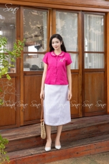 SONO - Áo cổ sen thêu cổ áo