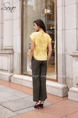 SONO - Áo linen cổ đan thêu hoa