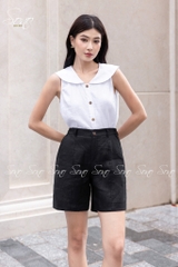 SONO - Áo linen cổ thủy thủ rút dây