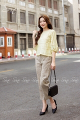 SONO - Áo linen tay lỡ đính nút nhiều màu