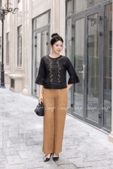 SONO - Áo linen tay lỡ thêu hoa dây leo