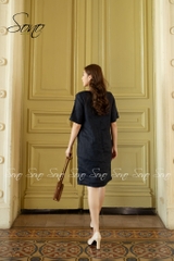 SONO - Đầm linen thêu hoa trắng