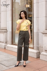 SONO - Quần dài linen màu xanh