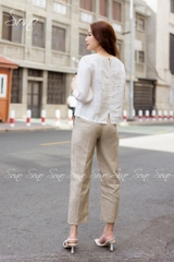 SONO - Áo linen tay lỡ đính nút nhiều màu