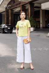 SONO - Áo linen thêu cành lá