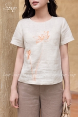 SONO - Áo linen thêu hoa sen
