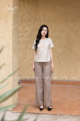 SONO - Áo linen thêu hoa sen