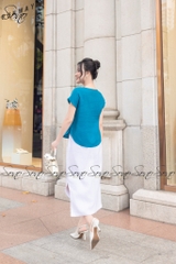 SONO - Chân váy linen nút mắt cáo