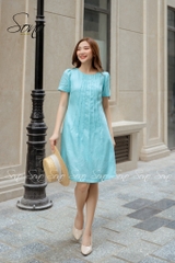 SONO - Đầm chất liệu linen chạy li form suông trẻ trung