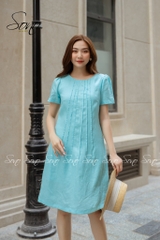 SONO - Đầm chất liệu linen chạy li form suông trẻ trung