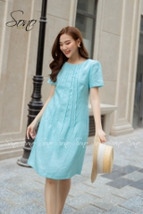 SONO - Đầm chất liệu linen chạy li form suông trẻ trung