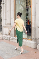 SONO - Áo linen tay dơi cổ tim thêu