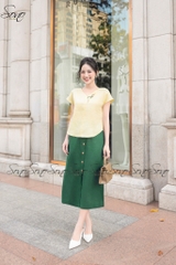 SONO - Chân váy linen nút gỗ