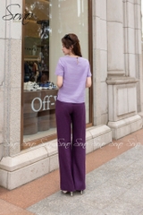 SONO - Áo linen cổ vuông thêu viền cổ