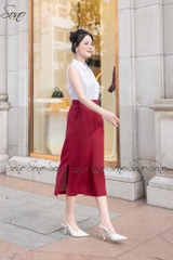 SONO - Chân váy linen nút mắt cáo