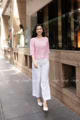 SONO - Áo linen tay lỡ thêu 7 cành