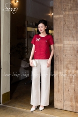 SONO - Áo linen thêu cánh bướm