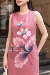 SONO - Đầm linen vẽ hoa sen